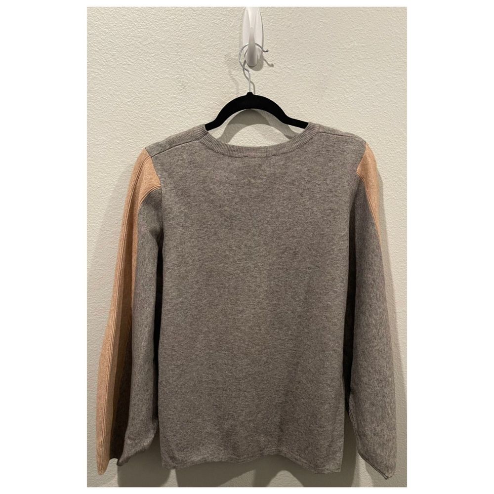 THML Round Neck Grey Tan Ballon Sleeves Sweatshirt - Picture 4 of 4